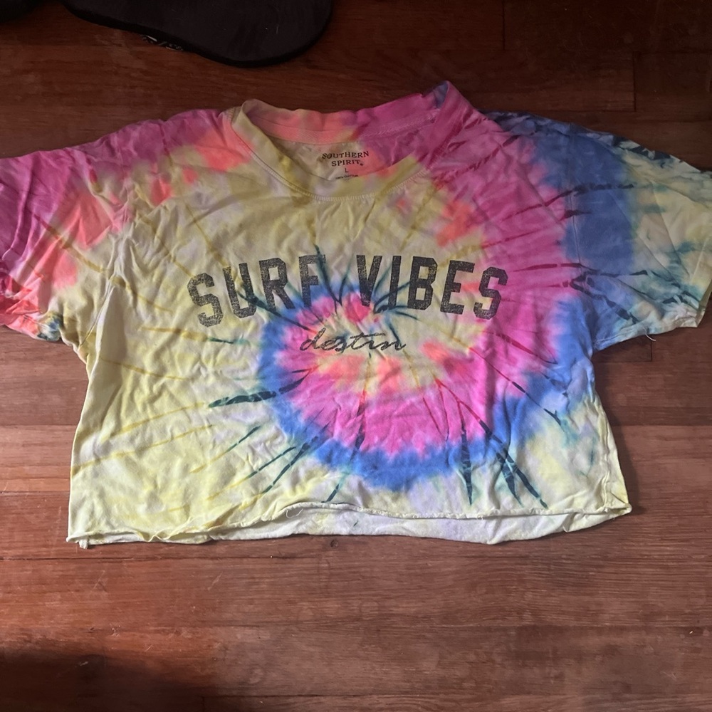 Surf Vibes Tie-Dye Crop Top